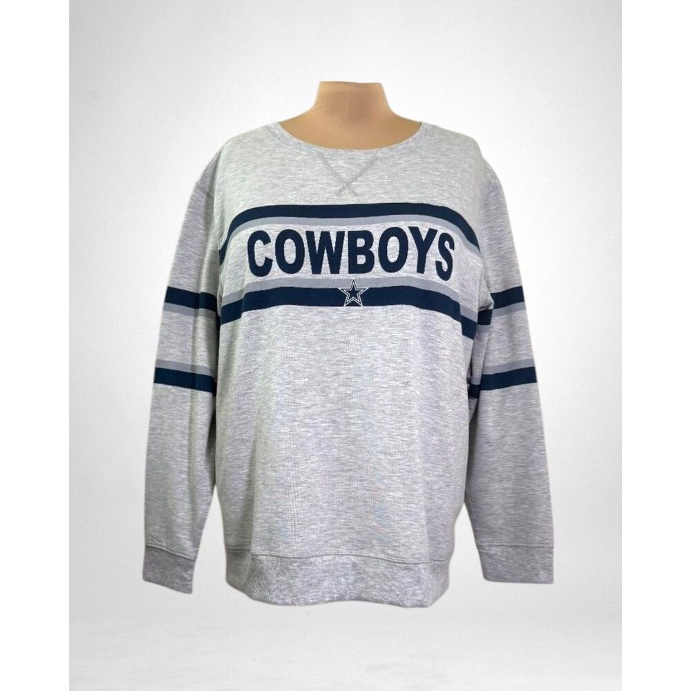 NFL Dallas Cowboys Heather Gray Women's Sweatshirt Sleepshirt, NWT! Size 2XL